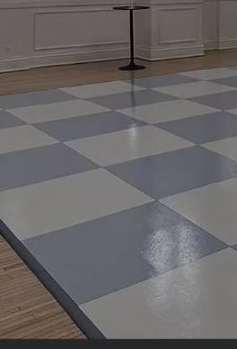 Slate and dove grey checkered dance floor
